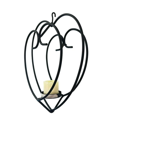 Black Rustic Wrought Iron Heart Shaped Candle‎ Holder For Tealight Candle - Picture 4 of 5